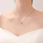 Dây chuyền bạc nữ 925 mặt nụ đá tròn Basic