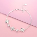 Quà sinh nhật lắc tay bạc nữ cỏ 4 lá may mắn LTN0092