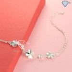 Quà sinh nhật lắc tay bạc nữ cỏ 4 lá may mắn LTN0092