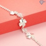 Quà sinh nhật lắc tay bạc nữ cỏ 4 lá may mắn LTN0092