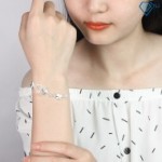 Quà sinh nhật lắc tay bạc nữ cỏ 4 lá may mắn LTN0092